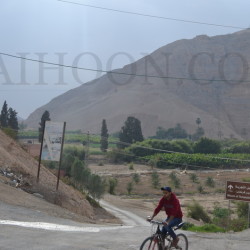 A man riding bicycle at Mount of Temptation