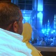 Parents in bus facing Masjid Al Nabawi