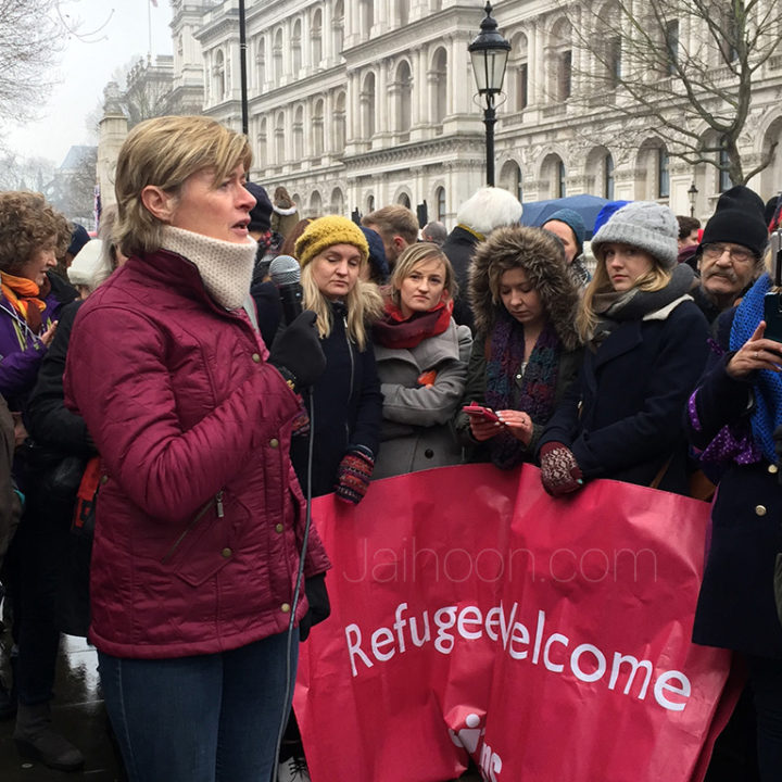 Jaihoon's visit to the site of pro-refugee protest against ending Dubs Amendment